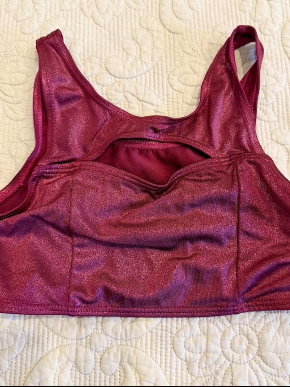 Balera Dance Top Crop Sports Bra Metallic Large Child LC Competition Cheer Jazz